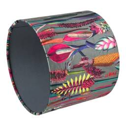 Botanical Velvet Lampshade With Grey Lining, Handmade Lampshades, Table Lamp Shade - thumbnail 2