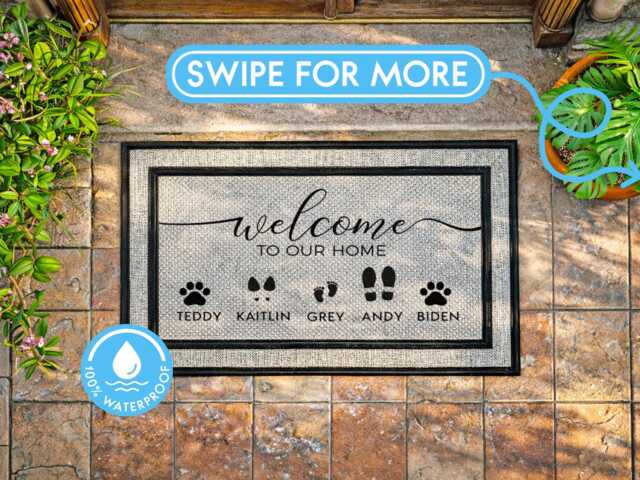 Family Name Entry Rug, Personalised Heavy Duty Welcome Mat - image 1