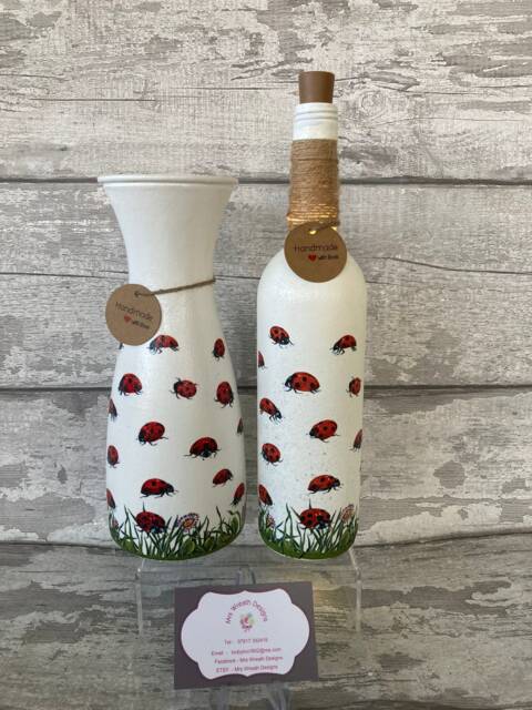 Ladybird Light Up Bottle & Matching Vase - Lady Big Bunny, Rabbits Easter Gifts - image 1