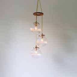 Glass Globe Chandelier, 3 Falling Orb Pendant Lights, Modern Home Statement Lighting - thumbnail 3