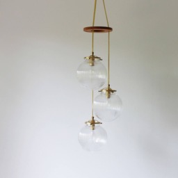 Glass Globe Chandelier, 3 Falling Orb Pendant Lights, Modern Home Statement Lighting - thumbnail 4