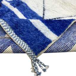 Blue Moroccan Rug Handmade Berber Wool Carpet - thumbnail 3