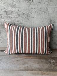 Set Of 2, 4 & 6 Washed Linen Pillow Cases in Different Thin Thick Stripes/Farmhouse Cover/Decorative Sham/