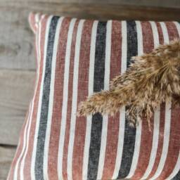 Set Of 2, 4 & 6 Washed Linen Pillow Cases in Different Thin Thick Stripes/Farmhouse Cover/Decorative Sham/ - thumbnail 4