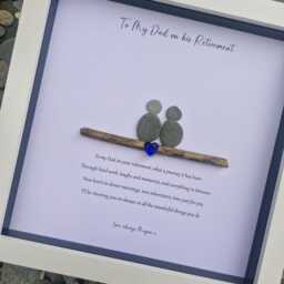 Retirement Gift For My Dad Good Luck Present, Pebble Art Picture Framed Poem, Wall Art, Home Decor Gift. Personalised Dad - thumbnail 3