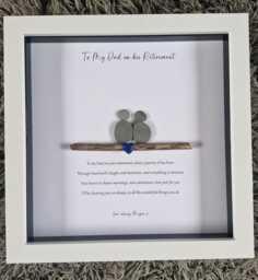 Retirement Gift For My Dad Good Luck Present, Pebble Art Picture Framed Poem, Wall Art, Home Decor Gift. Personalised Dad