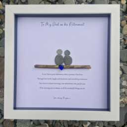 Retirement Gift For My Dad Good Luck Present, Pebble Art Picture Framed Poem, Wall Art, Home Decor Gift. Personalised Dad - thumbnail 4