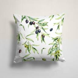 Olive Tree Cushion Cover-Black Pillow Case-Green Case-Kitchen Cover-Gift For Her Cushion-Handmade Material - thumbnail 3