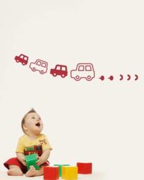 Kids Vinyl Wall Sticker Decal Art - Cars For Nursery Baby Kid Boy Room - thumbnail 1