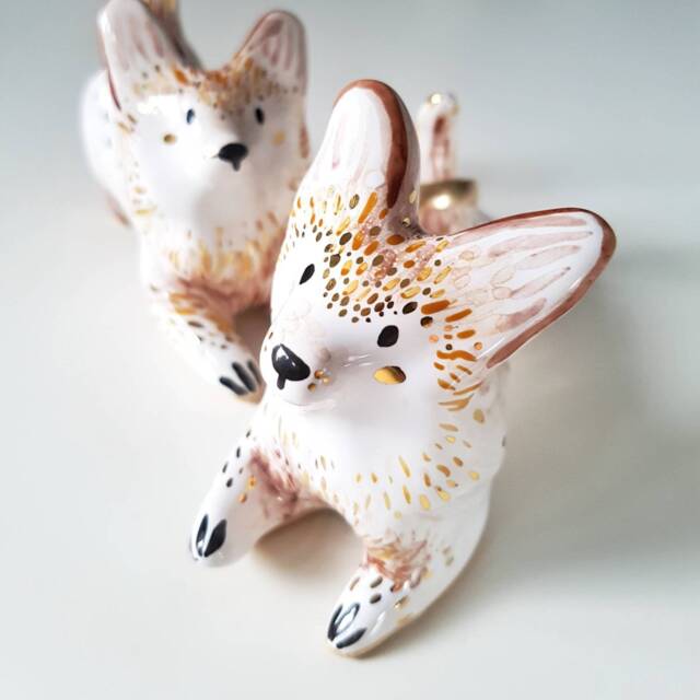 Corgi Gifts, Butt, Ceramic Dog Figurine, Ring Holder, Animal, Miniature Lover Gift, Figurine - image 1