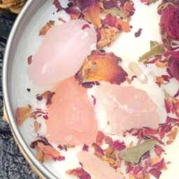 Love Spell Crystal Rose Chakra Candle Quartz - thumbnail 2
