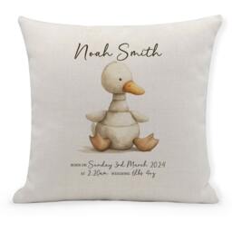 Personalised Christening Gift, Cute Toy Duck, New Baby Cushion, Boys, Girls, Baptism, Holy Communion - thumbnail 3