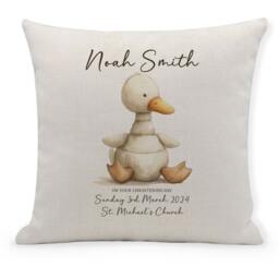 Personalised Christening Gift, Cute Toy Duck, New Baby Cushion, Boys, Girls, Baptism, Holy Communion - thumbnail 2