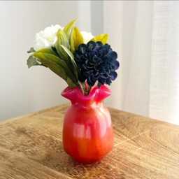 Handmade Pink & Orange Resin Bud Vase Dopamine Decor - thumbnail 2