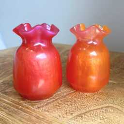 Handmade Pink & Orange Resin Bud Vase Dopamine Decor - thumbnail 3