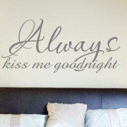 Always Kiss Me Goodnight Vinyl Wall Decal Romantic Bedroom Decor - thumbnail 3