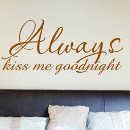 Always Kiss Me Goodnight Vinyl Wall Decal Romantic Bedroom Decor - thumbnail 2