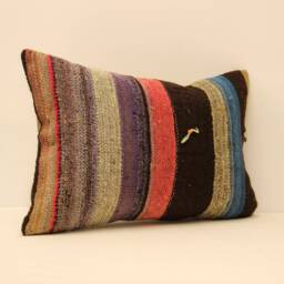 Turkish Pillow Case 14x20 Lumbar Kilim Boho Kilim Pillowcover Chair Small Oblong Cushion Cover Tribal Pillow 4Bef-120 - thumbnail 2