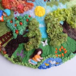 4 Seasons Circle, Wall Hanging, Waldorf Art, Season Table, Nature -Table, 4 Stained Glass - thumbnail 2