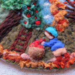 4 Seasons Circle, Wall Hanging, Waldorf Art, Season Table, Nature -Table, 4 Stained Glass - thumbnail 3