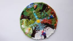 4 Seasons Circle, Wall Hanging, Waldorf Art, Season Table, Nature -Table, 4 Stained Glass - thumbnail 1