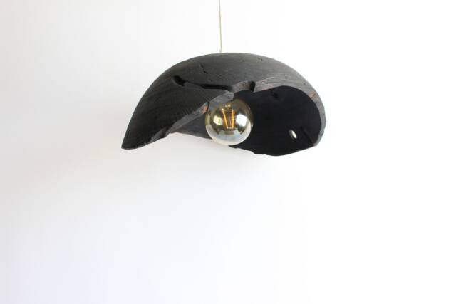Wood Pendant Ligh, Black Driftwood Lamp Handmade, Rustic Chandelier Lighting For Kitchen - image 1