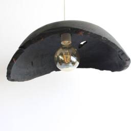 Wood Pendant Ligh, Black Driftwood Lamp Handmade, Rustic Chandelier Lighting For Kitchen - thumbnail 4