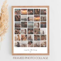 Personalised Framed Photo Collage - Print Family Portrait Custom Gift Ideas For Him Or Her - thumbnail 1