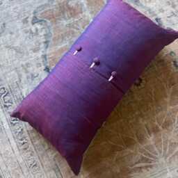 Antique Silk Brocade Cushion Handmade 19Th Century French Pillow - thumbnail 4