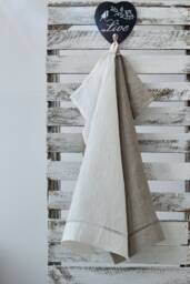 Linen Vintage Towels With Unique Handmade Drawnwork/ Natural Organic Towel Embroidered By Hand/ Hand Towel/ Gift For Her - thumbnail 1