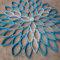 Large Paper Dahlia Wall Art Blue Ombr?? Geometric Flower - thumbnail 2