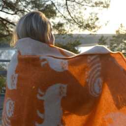 Ginger Cat Wool Throw - Woven Blanket Made From Pure Ideal For Housewarming Gift - thumbnail 2