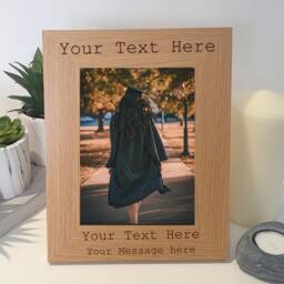 Personalized Laser Engraved Photo Frame Oak, White, Or Black - thumbnail 2
