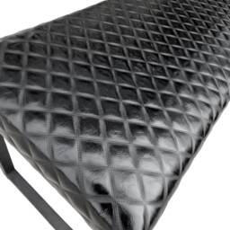 Diamond Stitched Leather & Steel Bench - Matte Black Frame With A Choice Of 3 Leathers - B Fpb - thumbnail 4