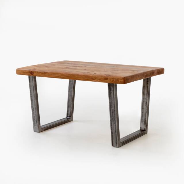 Industrial Reclaimed Wood Coffee Table - V Base - image 1
