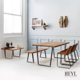 Industrial Reclaimed Wood Coffee Table - V Base - thumbnail 2