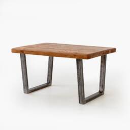 Industrial Reclaimed Wood Coffee Table - V Base - thumbnail 1