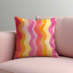Retro Wavy Cushion Cover, Colorful Wave Pattern Pillow Decorative Sofa Throw Pillowcase, Mid Century Home Decor - thumbnail 3