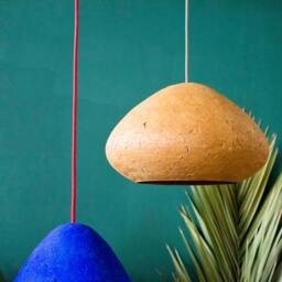 Minimalist Lamp For Kitchen Island, Industrial Ceiling Light Fixture, Dining Room Lighting From Paper Mache - Morphe I Siena - thumbnail 4
