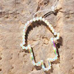 Silver Plated Hamsa Wall Hanging Ab Crystals Jewish Home Decor - thumbnail 2