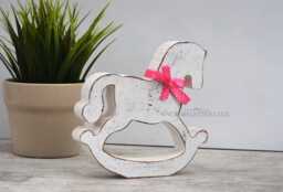 Rocking Horse Decor - Nursery Decor Baby Kids Room Child Wooden Rocking Horse - thumbnail 1