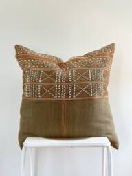 Tribal Embroidery Hand Woven Striped Natural Dye Color Pillow Cover - thumbnail 1