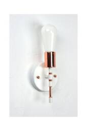 Rose Gold Detail Torch Wall Sconce - Single Lamp Small Vanity Lighting Bathroom Kitchen Restaurant Custom Colors