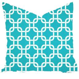 Aqua Geometric Pillow Cover - Modern Nautical Decor Outdor - thumbnail 3