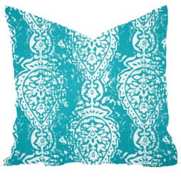 Aqua Geometric Pillow Cover - Modern Nautical Decor Outdor - thumbnail 1