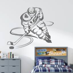 Hockey Player Wall Decal Sports Vinyl Decor 4376 - thumbnail 2