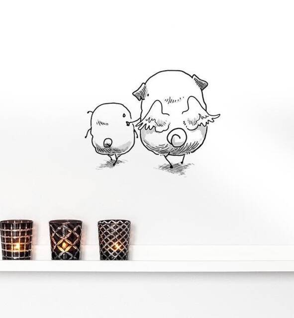 Angel Pugs Wall Sticker Decal - Dogs & Pets Stickers, Art, Decals, Kids Boys, Girls, Animals Decals