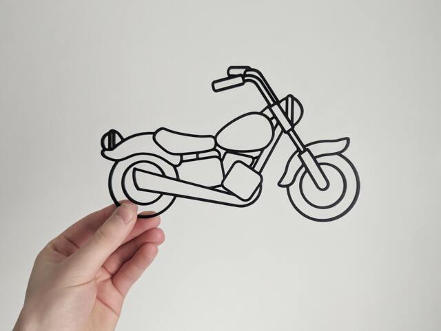 Chopper Motorbike - Wall Art Hanging Decoration Home Decor Black Printinghive - image 1