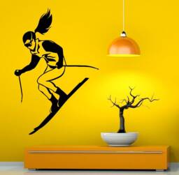 Skiing Ski Wall Vinyl Decal Skier Speed Sticker Extreme Winter Sport Home Art Decor - 10Sk1N - thumbnail 1
