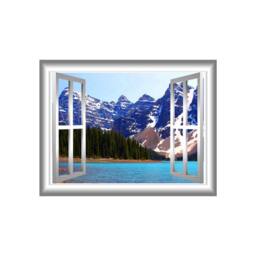 Window Frame Wall Decal - 3D Art Home Decor Beautiful Lake View Office Mural - Vwaq Nw26 - thumbnail 2